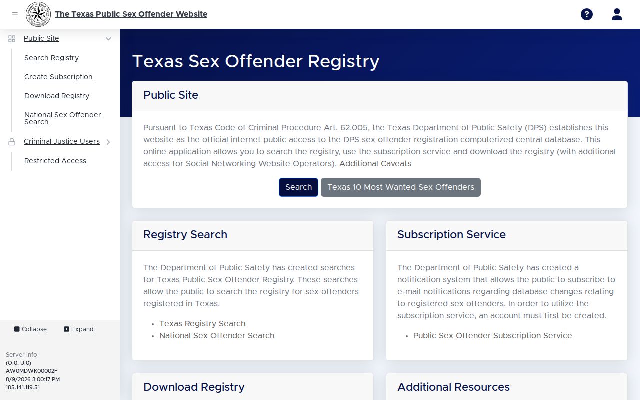 Montgomery County sex offender search on the Texas Public Sex Offender Registry