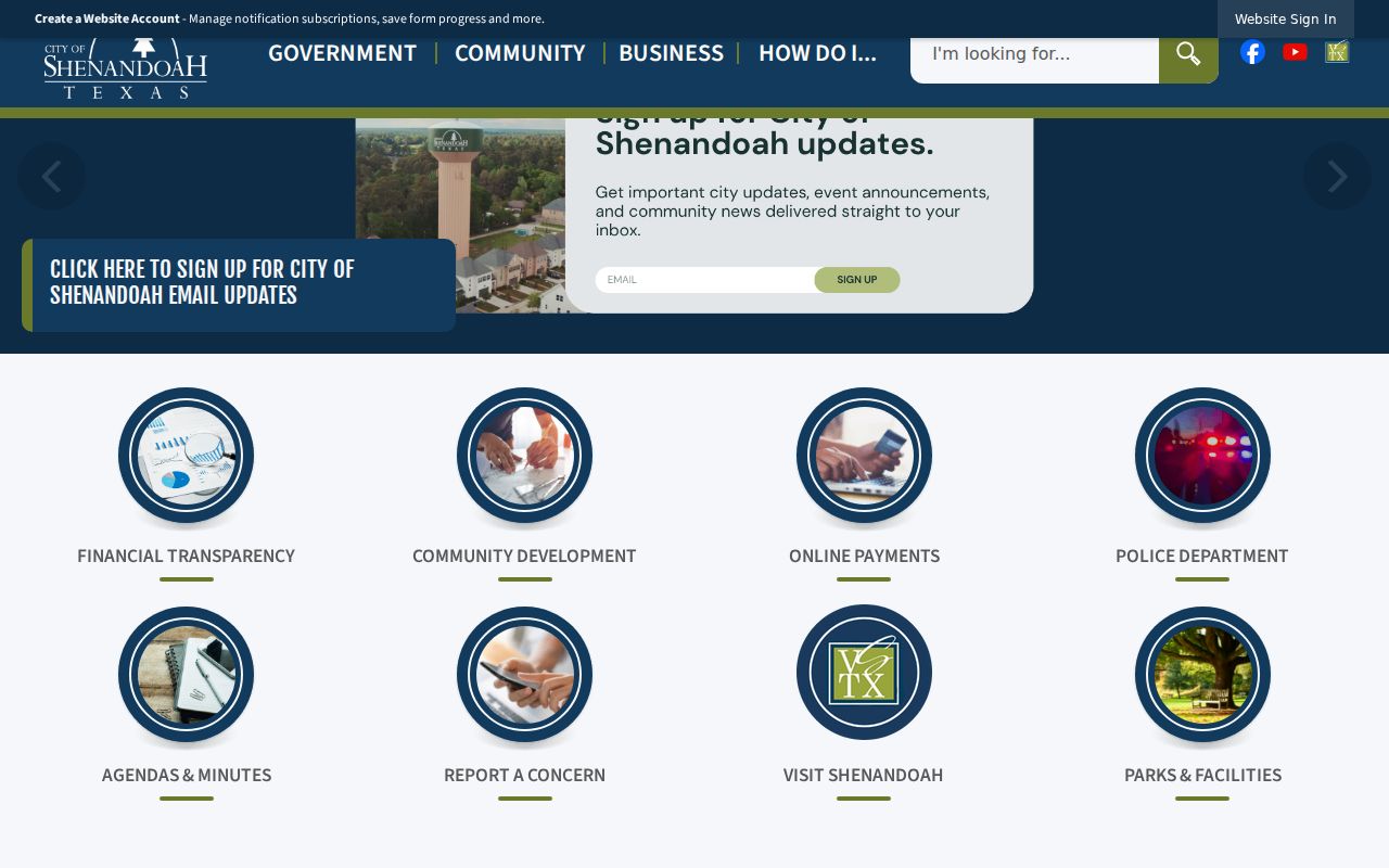 Shenandoah criminal records city government service page