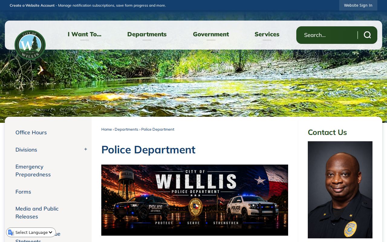 Willis criminal records Police Department official page