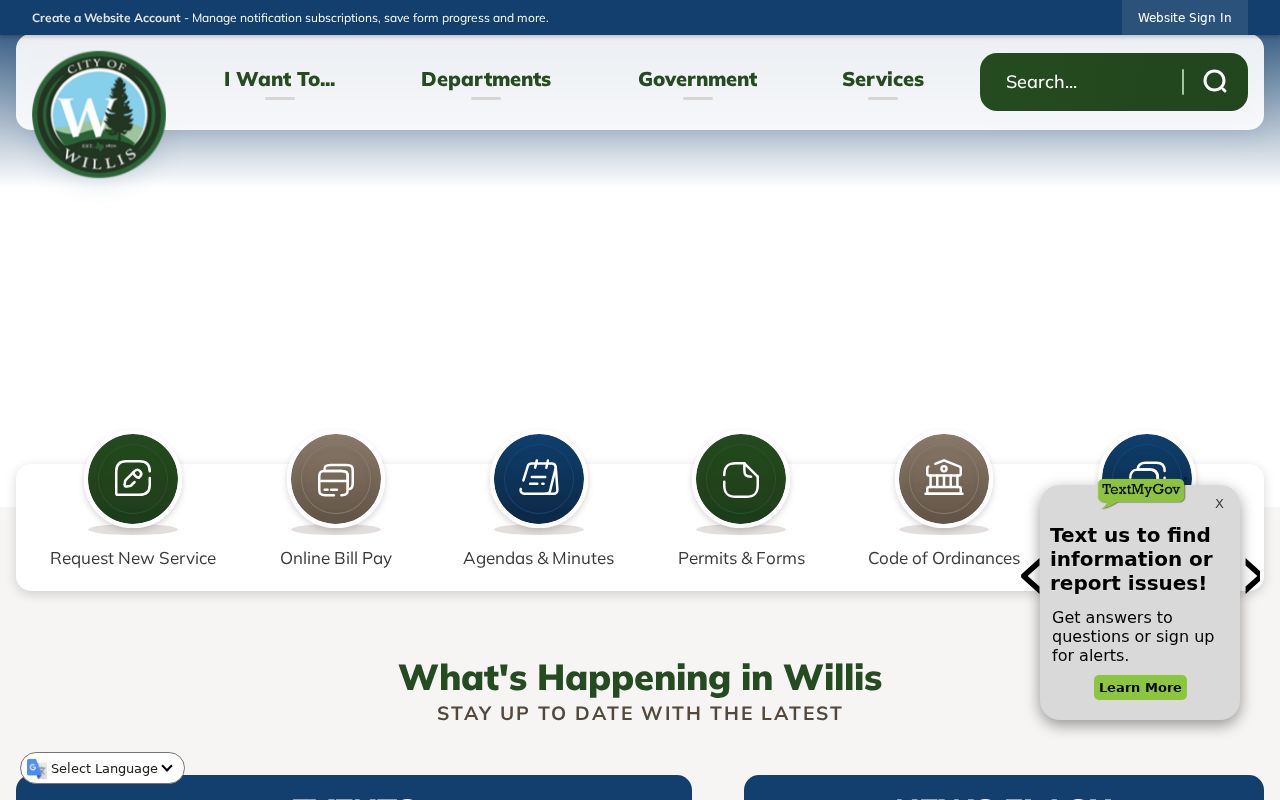 Willis criminal records City of Willis government page